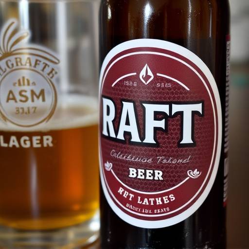 Fles van een ambachtelijk biermerk, gefotografeerd met een focus op het label en de textuur van het glas.